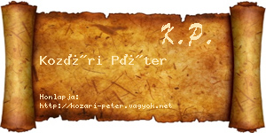 Kozári Péter névjegykártya